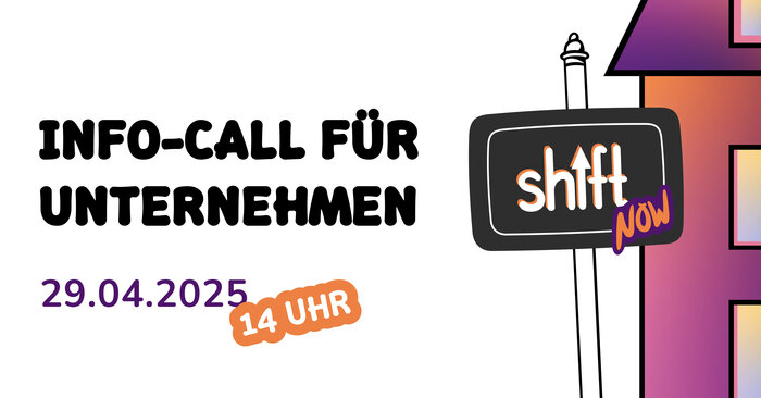 Info-Call für Unternehmen. 29.04.2025, 14 Uhr. 